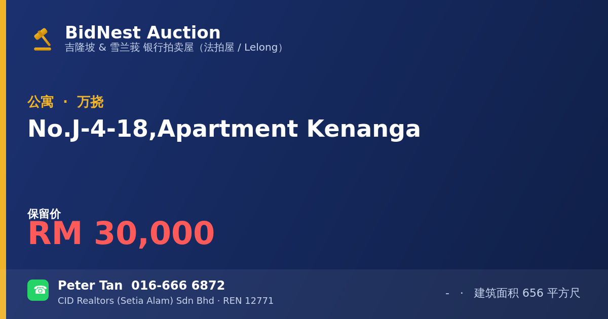 公寓 · No. J-4-18, Apartment Kenanga