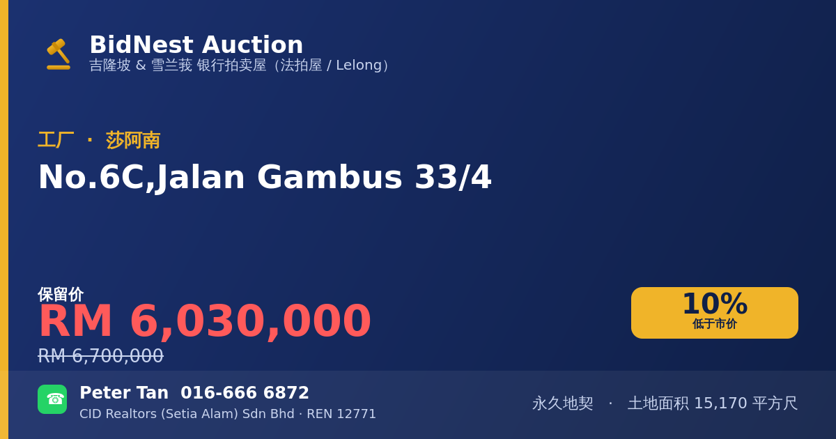 工厂 · No. 6C, Jalan Gambus 33/4