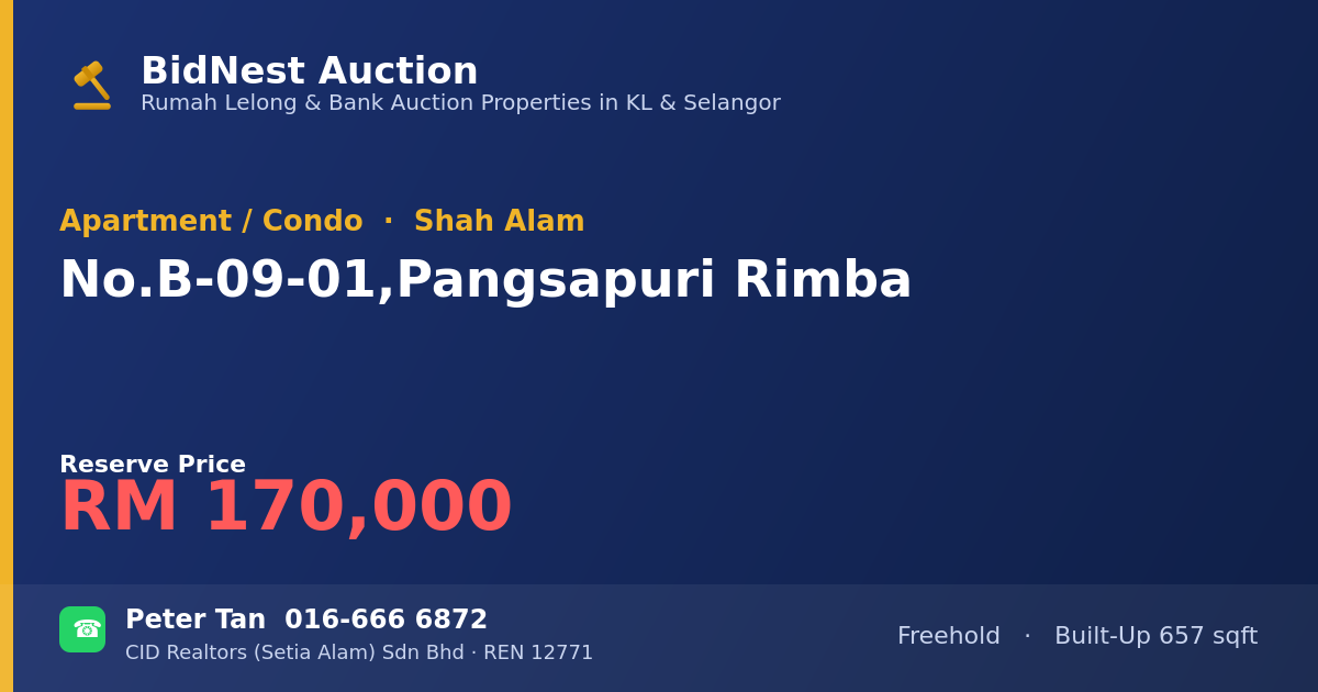 Apartment / Condo · No. B-09-01, Pangsapuri Rimba