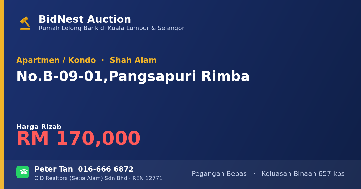 Apartmen / Kondo · No. B-09-01, Pangsapuri Rimba