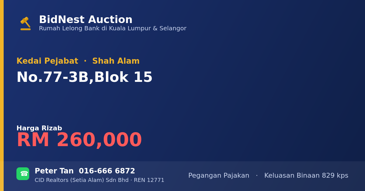 Kedai Pejabat · No. 77-3B, Blok 15