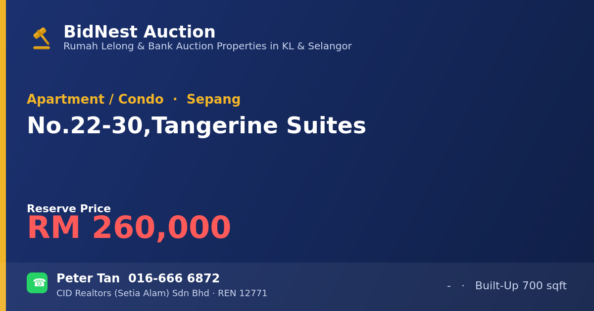 Apartment / Condo · No. 22-30, Tangerine Suites