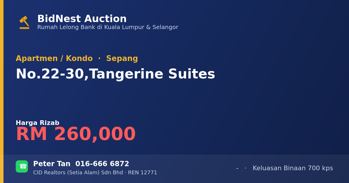 Apartmen / Kondo · No. 22-30, Tangerine Suites
