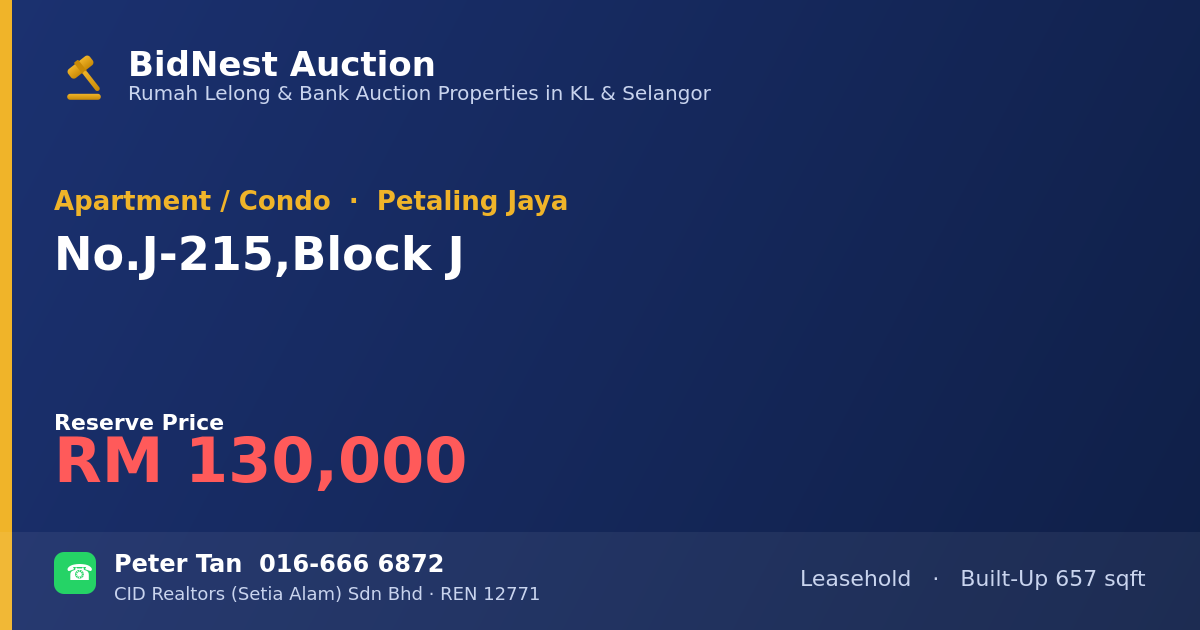 Apartment / Condo · No. J-215, Block J