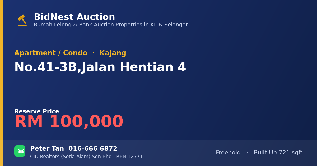 Apartment / Condo · No. 41-3B, Jalan Hentian 4