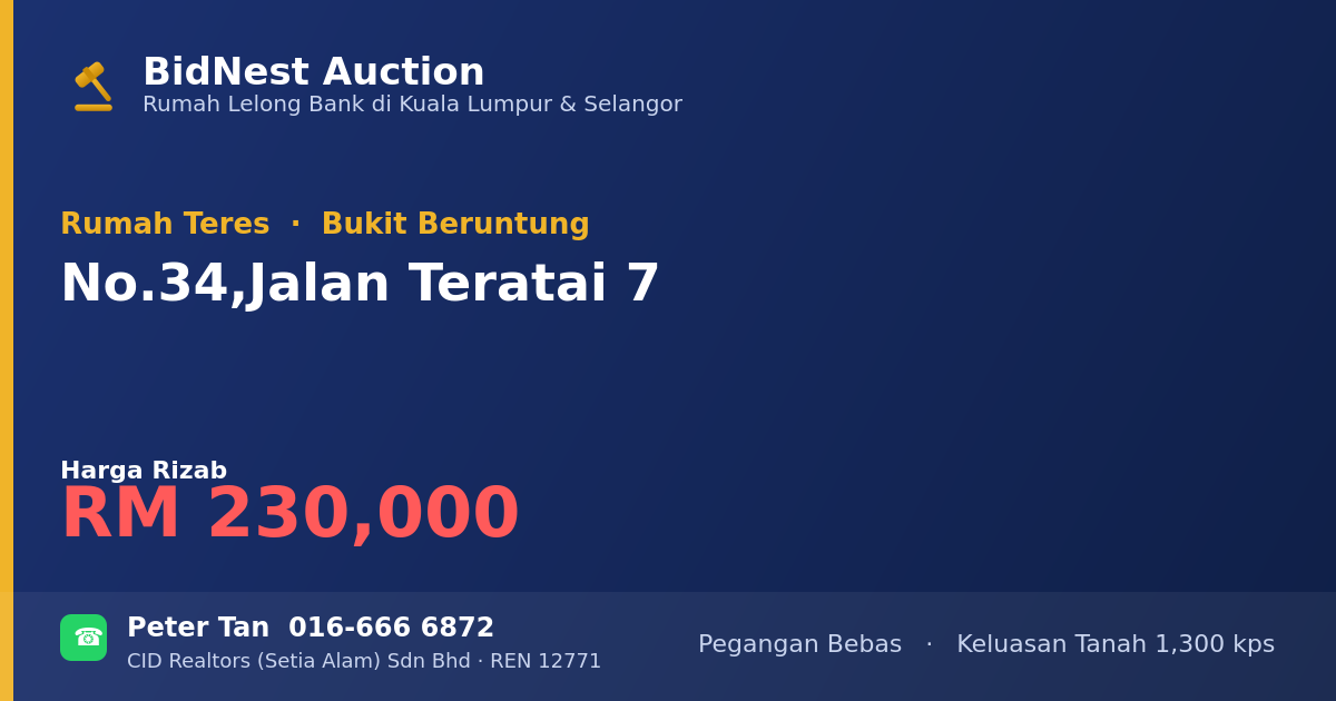 Rumah Teres · No. 34, Jalan Teratai 7