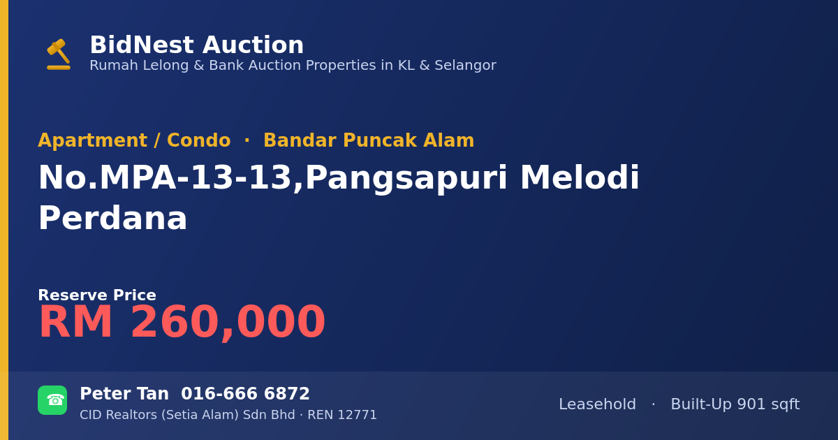 Apartment / Condo · No. MPA-13-13, Pangsapuri Melodi Perdana