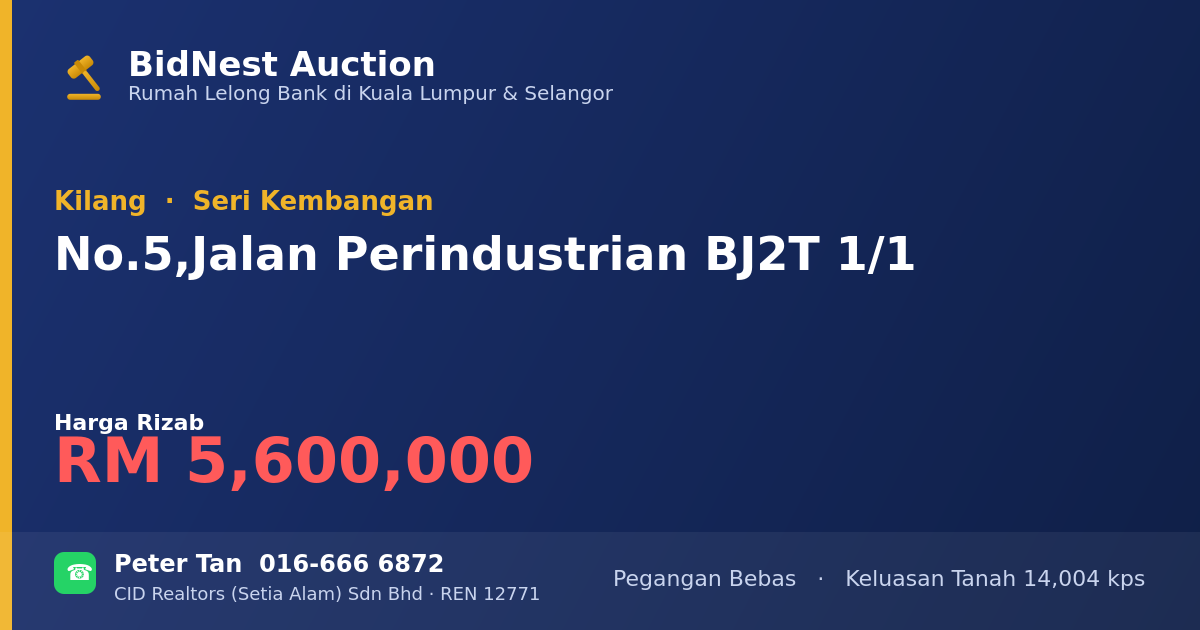 Kilang · No. 5, Jalan Perindustrian BJ2T 1/1