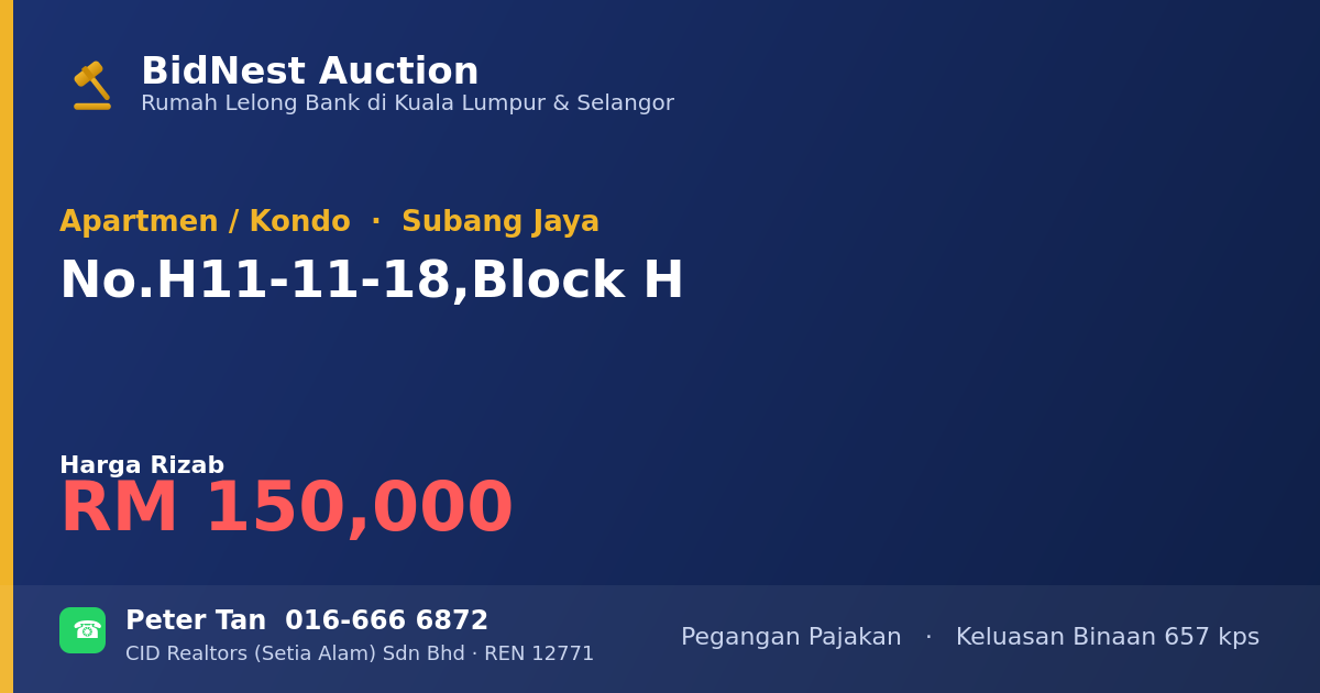 Apartmen / Kondo · No. H11-11-18, Block H