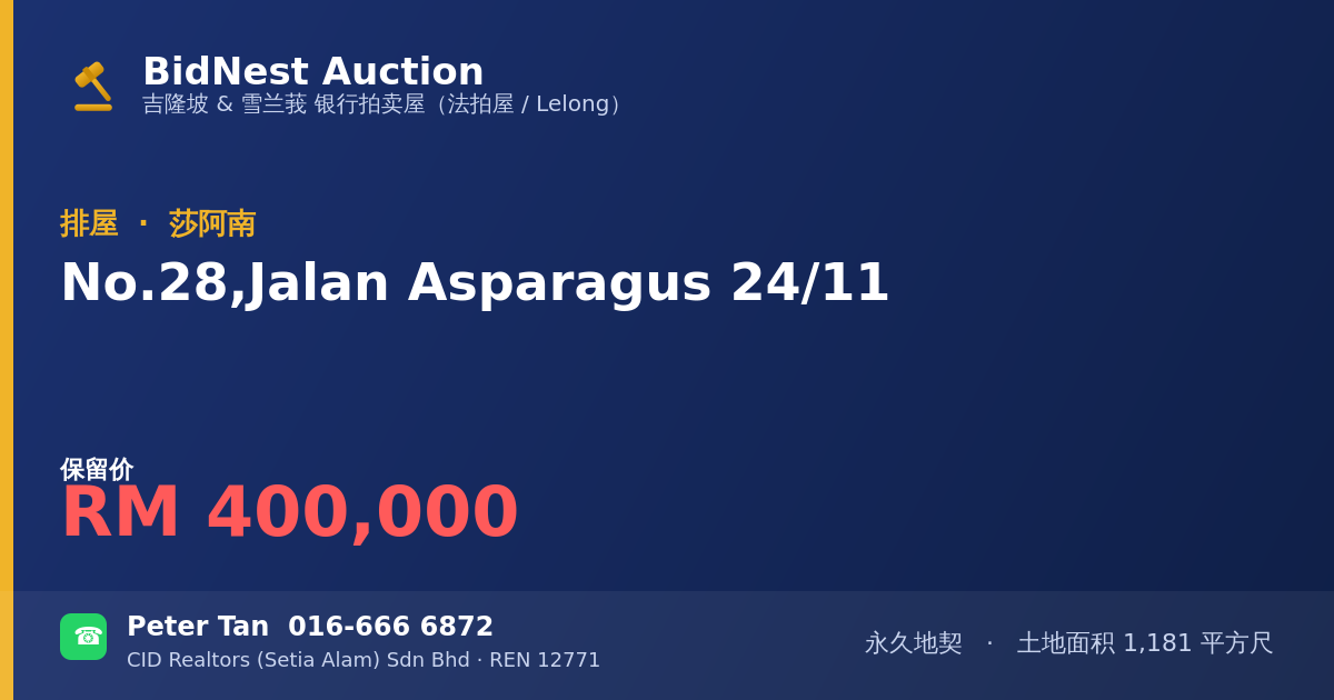排屋 · No. 28, Jalan Asparagus 24/11
