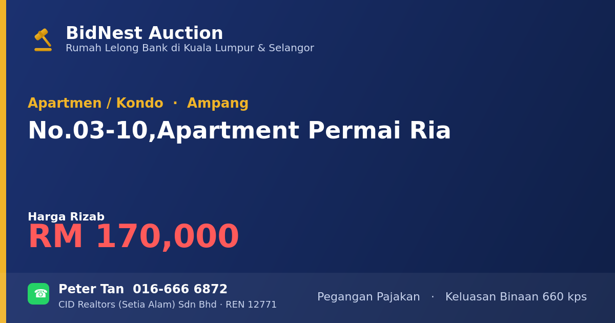 Apartmen / Kondo · No. 03-10, Apartment Permai Ria