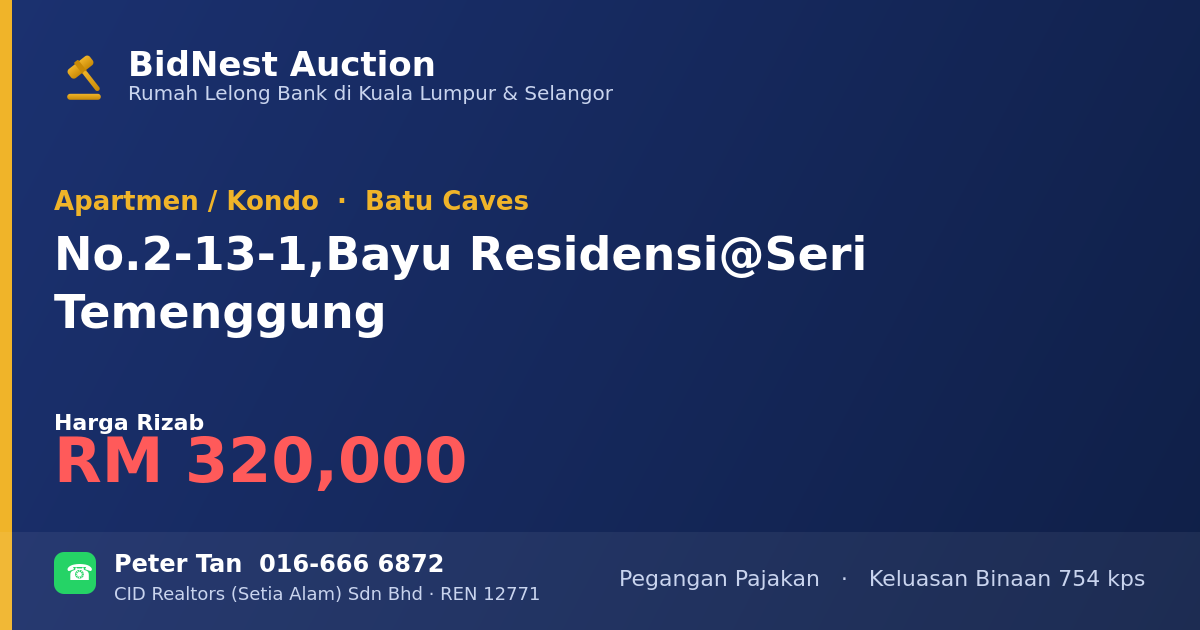 Apartmen / Kondo · No. 2-13-1, Bayu Residensi @ Seri Temenggung