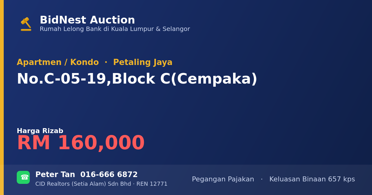 Apartmen / Kondo · No. C-05-19, Block C ( Cempaka)