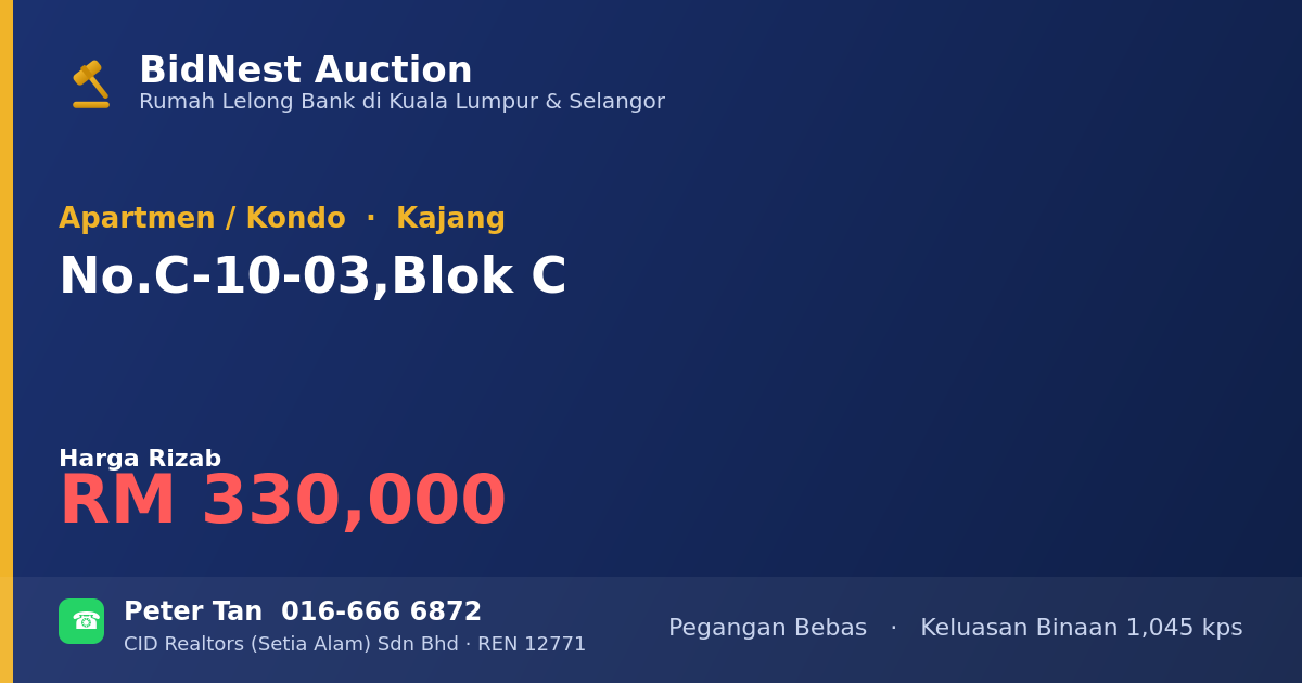 Apartmen / Kondo · No. C-10-03, Blok C
