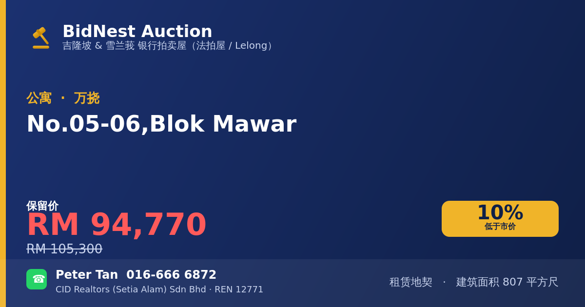 公寓 · No. 05-06, Blok Mawar