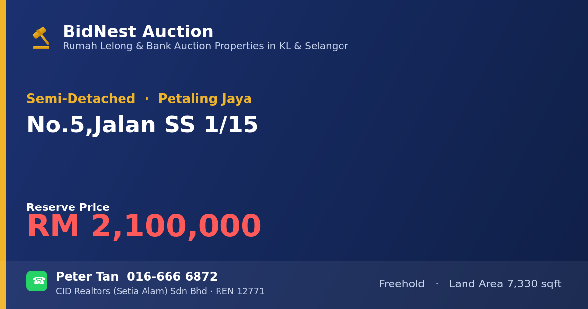 Semi-Detached · No. 5, Jalan SS 1/15