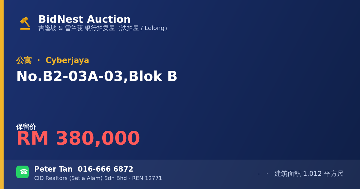 公寓 · No. B2-03A-03, Blok B