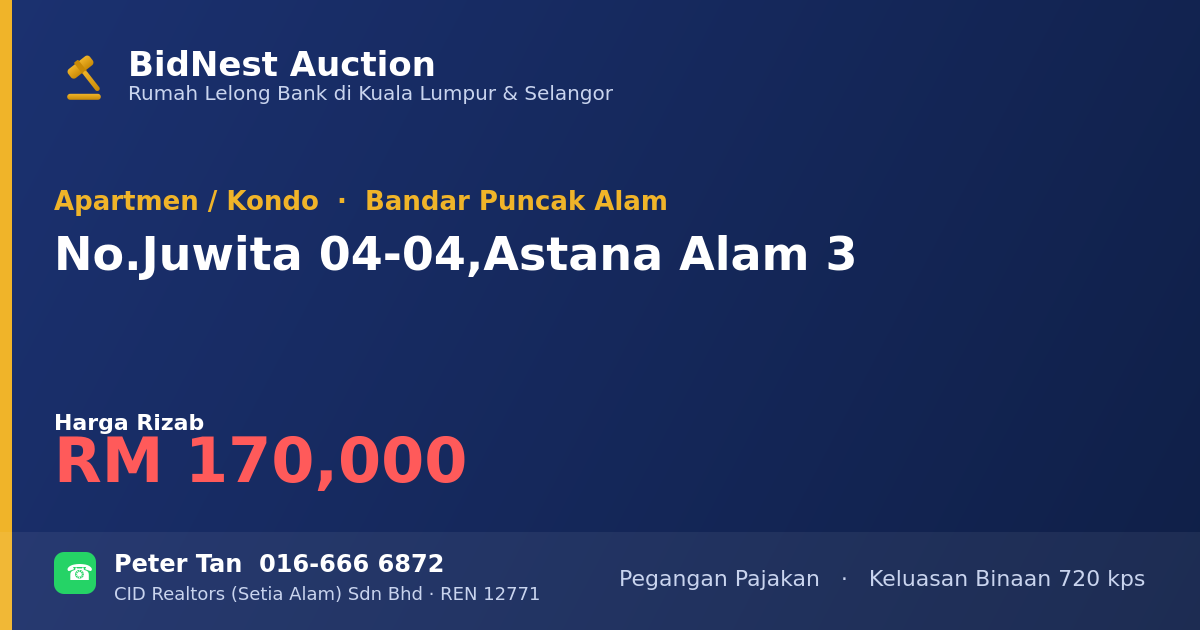 Apartmen / Kondo · No. Juwita 04-04, Astana Alam 3