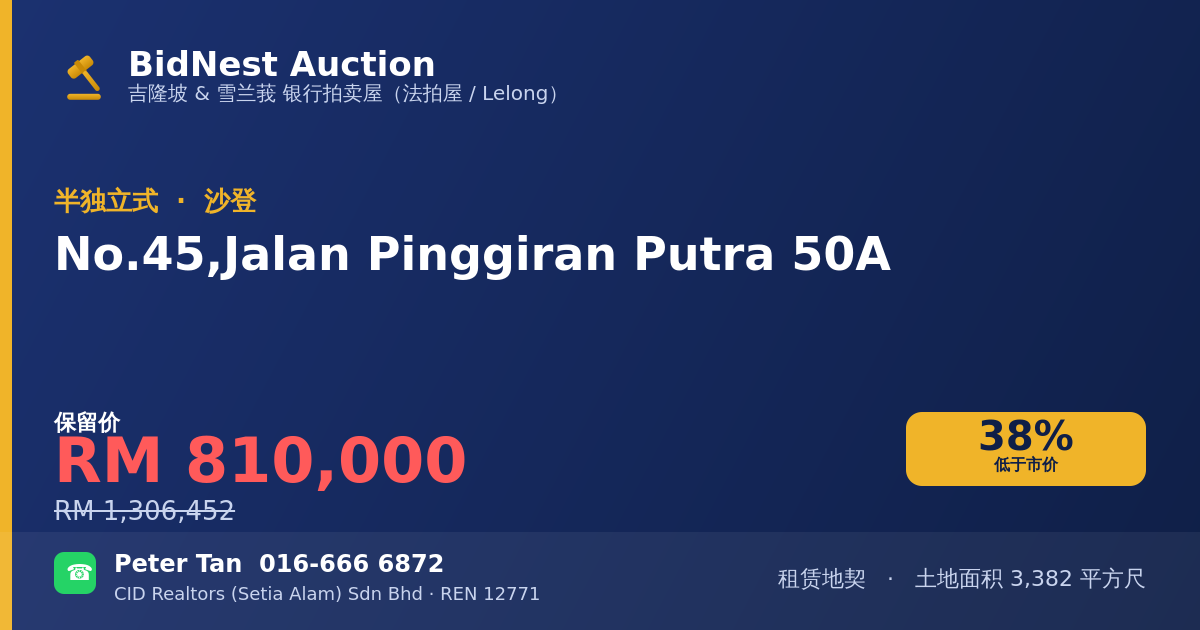 半独立式 · No. 45, Jalan Pinggiran Putra 50A