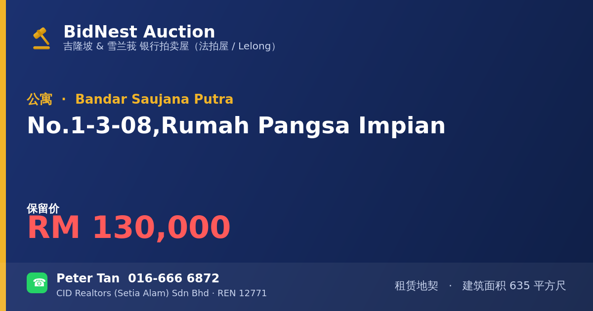 公寓 · No. 1-3-08, Rumah Pangsa Impian