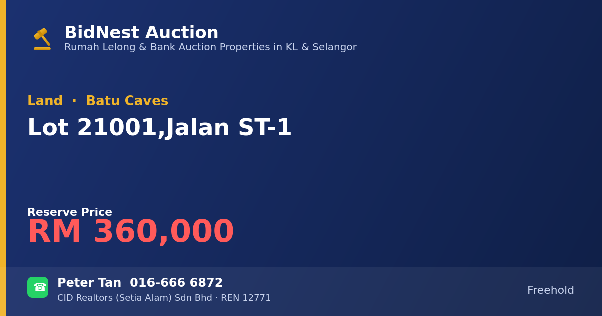 Land · Lot 21001, Jalan ST-1