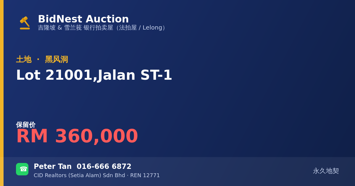土地 · Lot 21001, Jalan ST-1