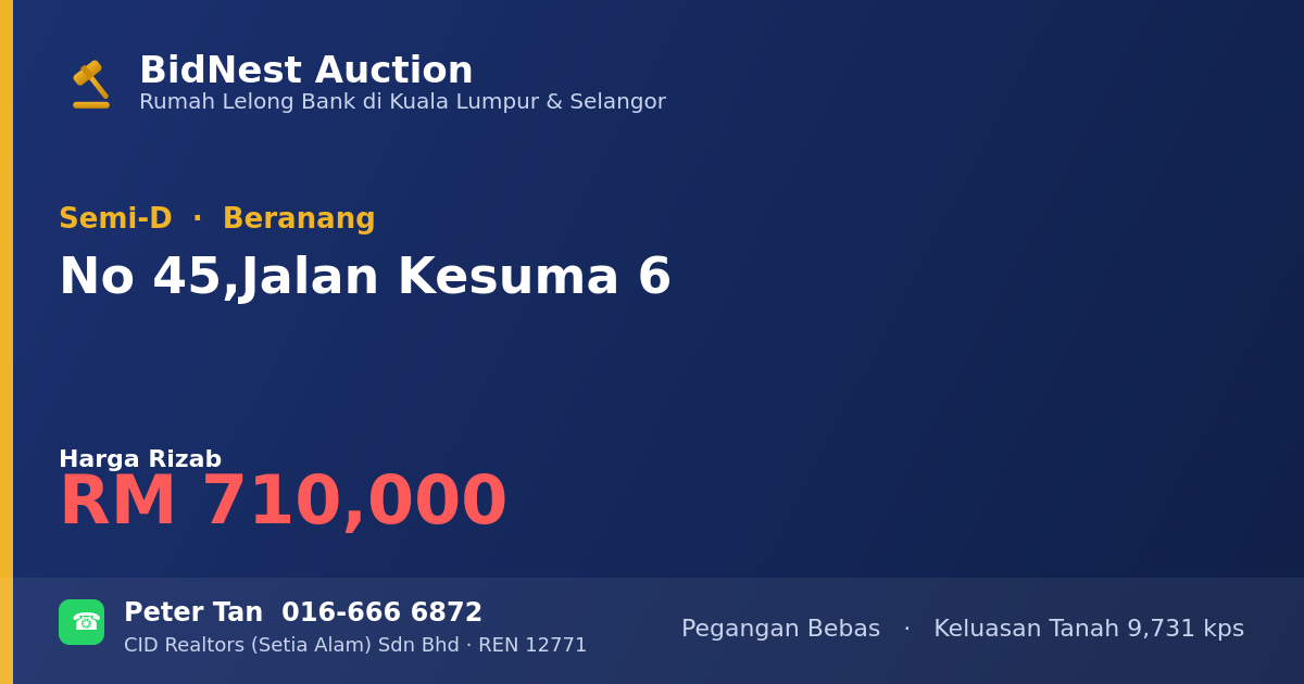 Semi-D · No 45, Jalan Kesuma 6