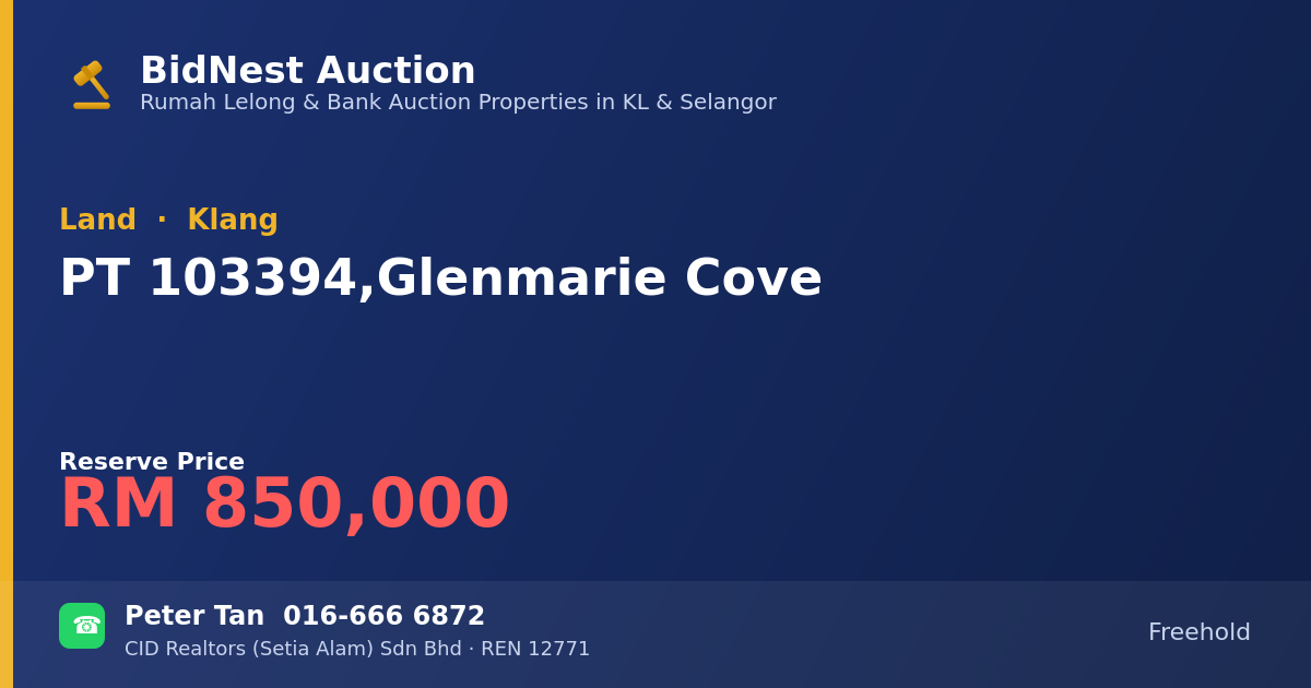 Land · PT 103394, Glenmarie Cove