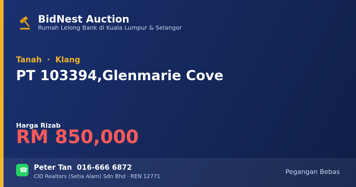 Tanah · PT 103394, Glenmarie Cove