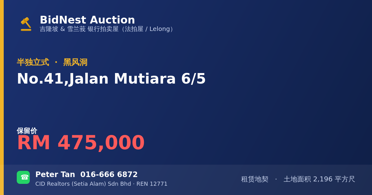 半独立式 · No. 41, Jalan Mutiara 6/5