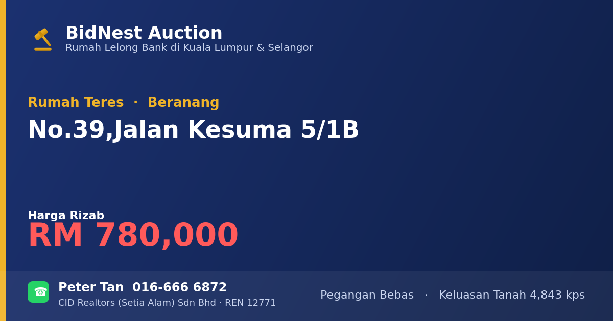 Rumah Teres · No. 39, Jalan Kesuma 5/1B