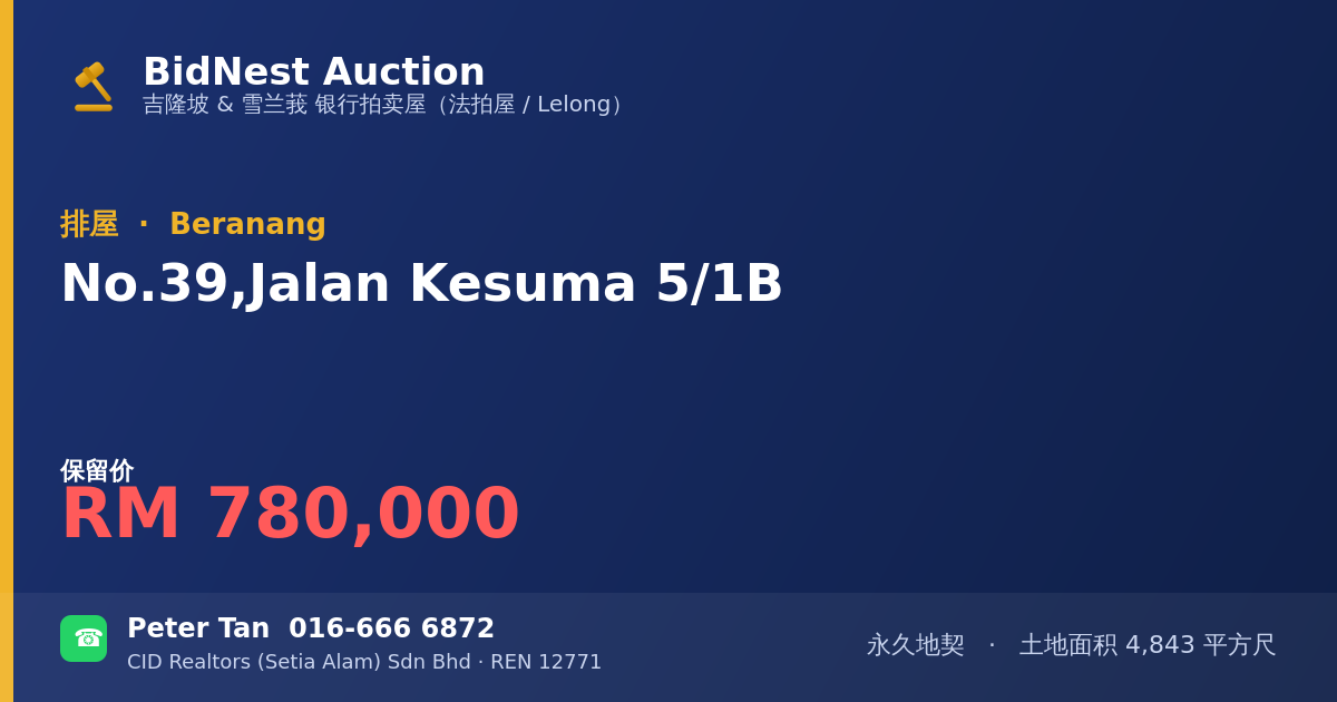 排屋 · No. 39, Jalan Kesuma 5/1B