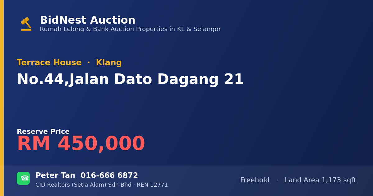 Terrace House · No. 44, Jalan Dato Dagang 21