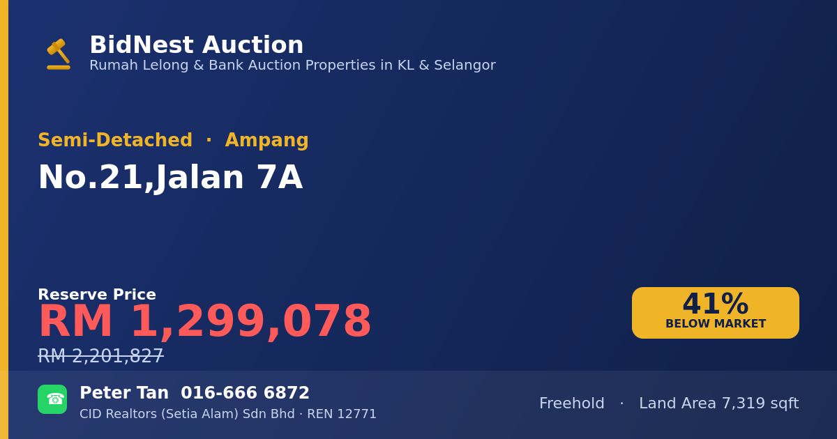 Semi-Detached · No. 21, Jalan 7A