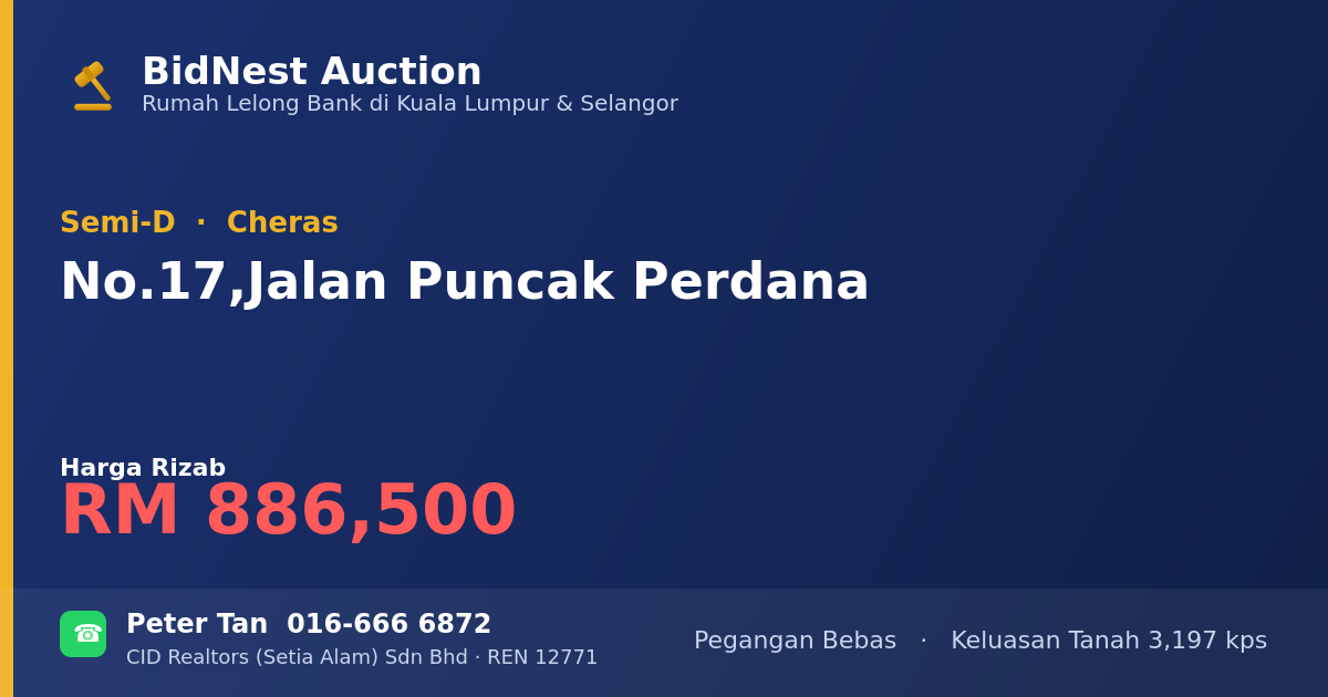 Semi-D · No. 17, Jalan Puncak Perdana
