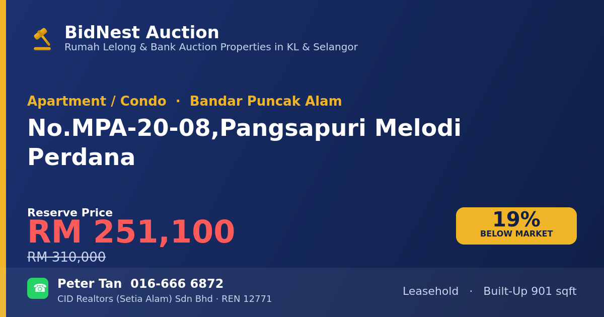 Apartment / Condo · No. MPA-20-08, Pangsapuri Melodi Perdana
