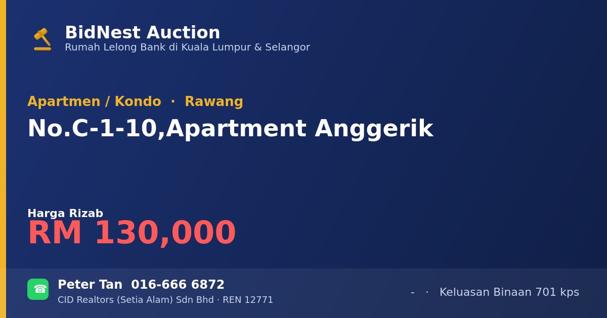 Apartmen / Kondo · No. C-1-10, Apartment Anggerik