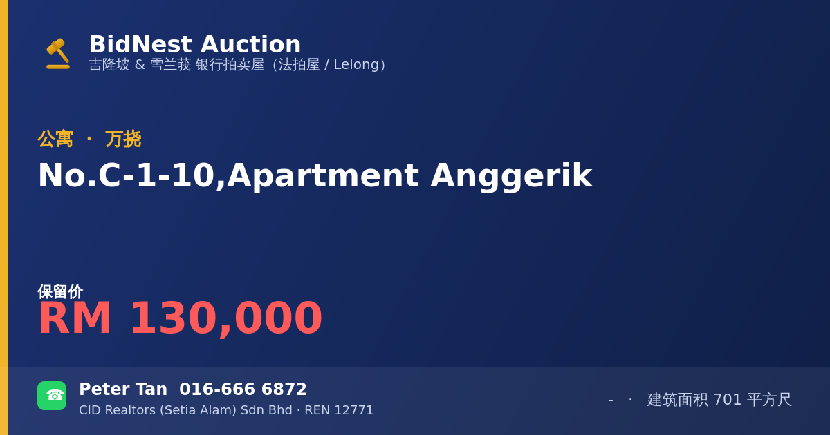 公寓 · No. C-1-10, Apartment Anggerik