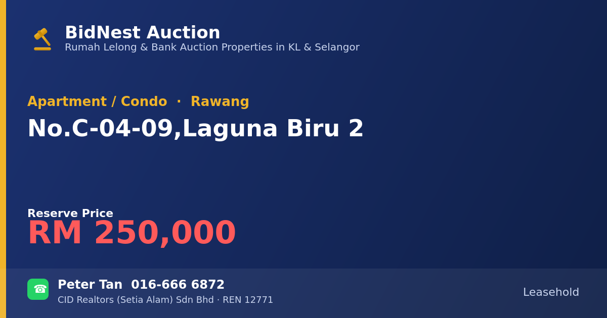 Apartment / Condo · No. C-04-09, Laguna Biru 2