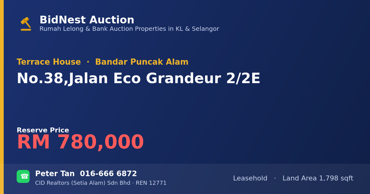 Terrace House · No. 38, Jalan Eco Grandeur 2/2E
