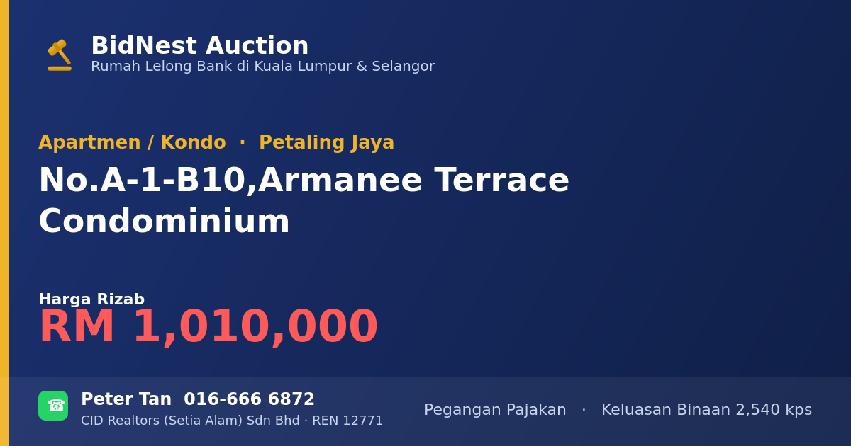 Apartmen / Kondo · No. A-1-B10, Armanee Terrace Condominium