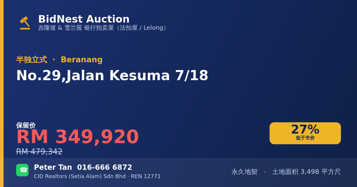 半独立式 · No. 29, Jalan Kesuma 7/18