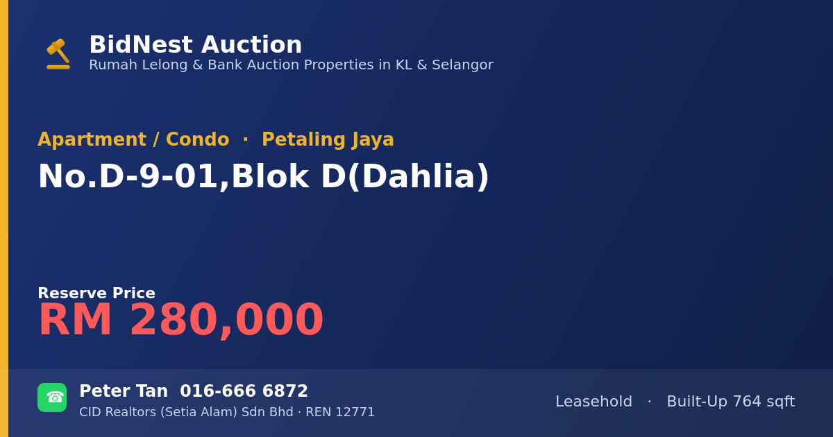 Apartment / Condo · No. D-9-01, Blok D (Dahlia)