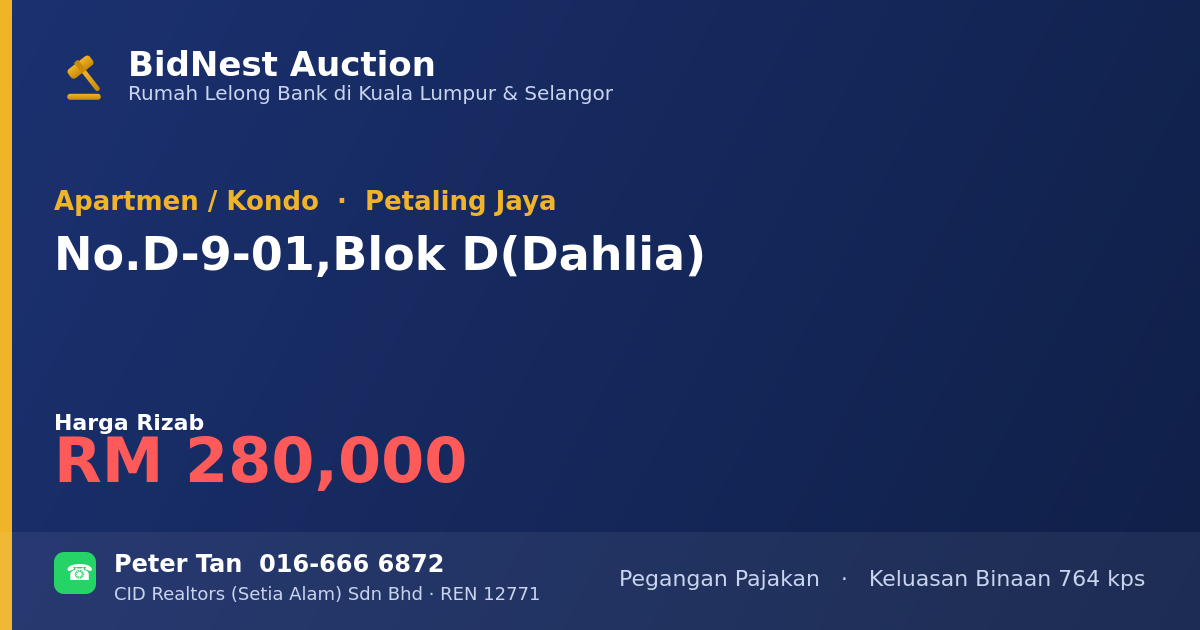 Apartmen / Kondo · No. D-9-01, Blok D (Dahlia)