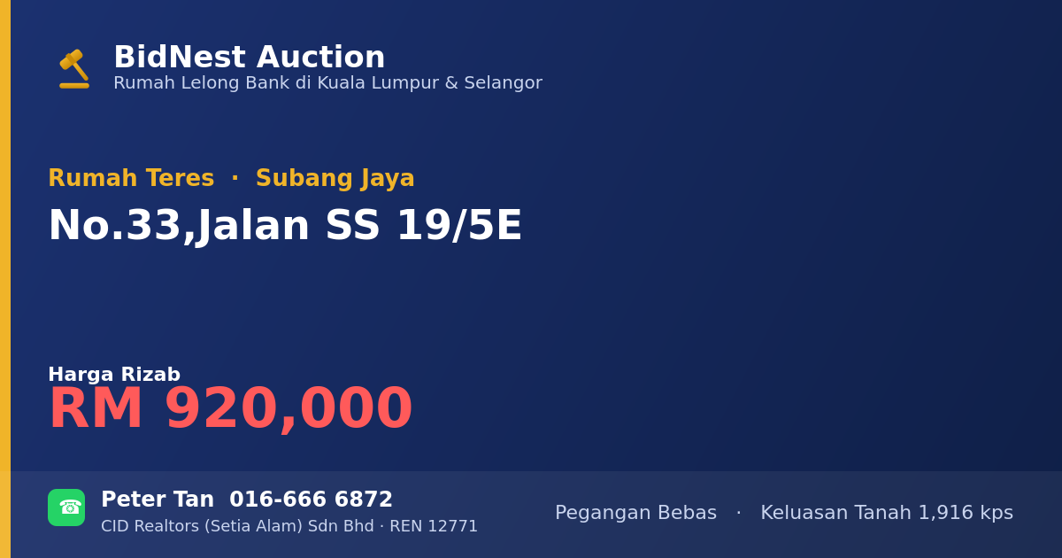 Rumah Teres · No. 33, Jalan SS 19/5E