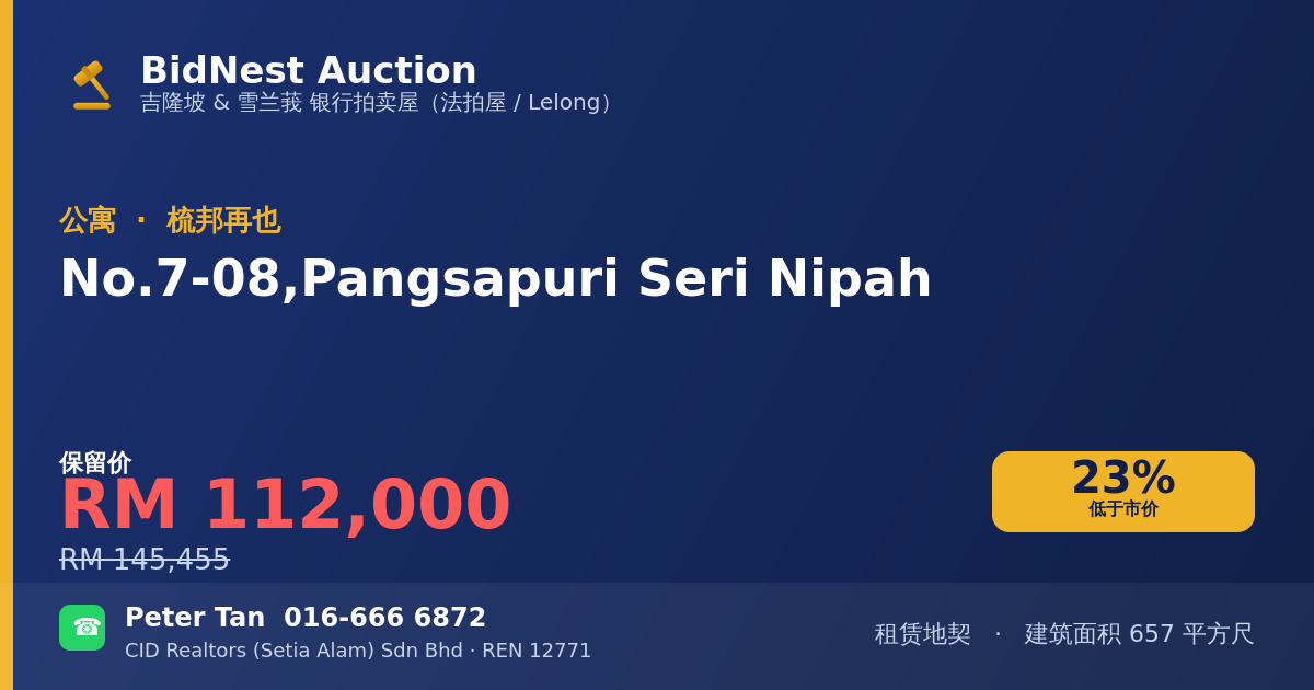 公寓 · No. 7-08, Pangsapuri Seri Nipah