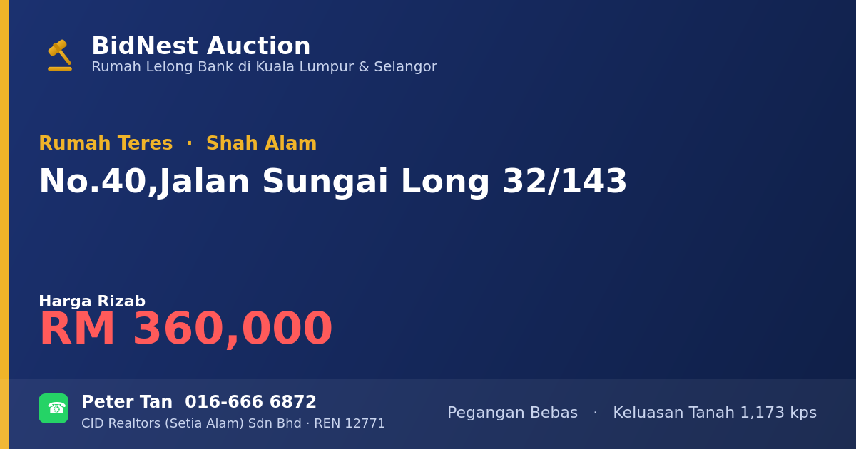 Rumah Teres · No. 40, Jalan Sungai Long 32/143