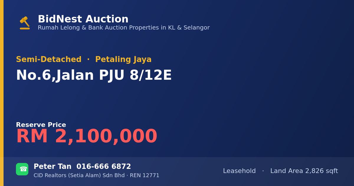 Semi-Detached · No. 6, Jalan PJU 8/12E
