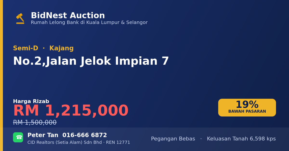 Semi-D · No. 2, Jalan Jelok Impian 7
