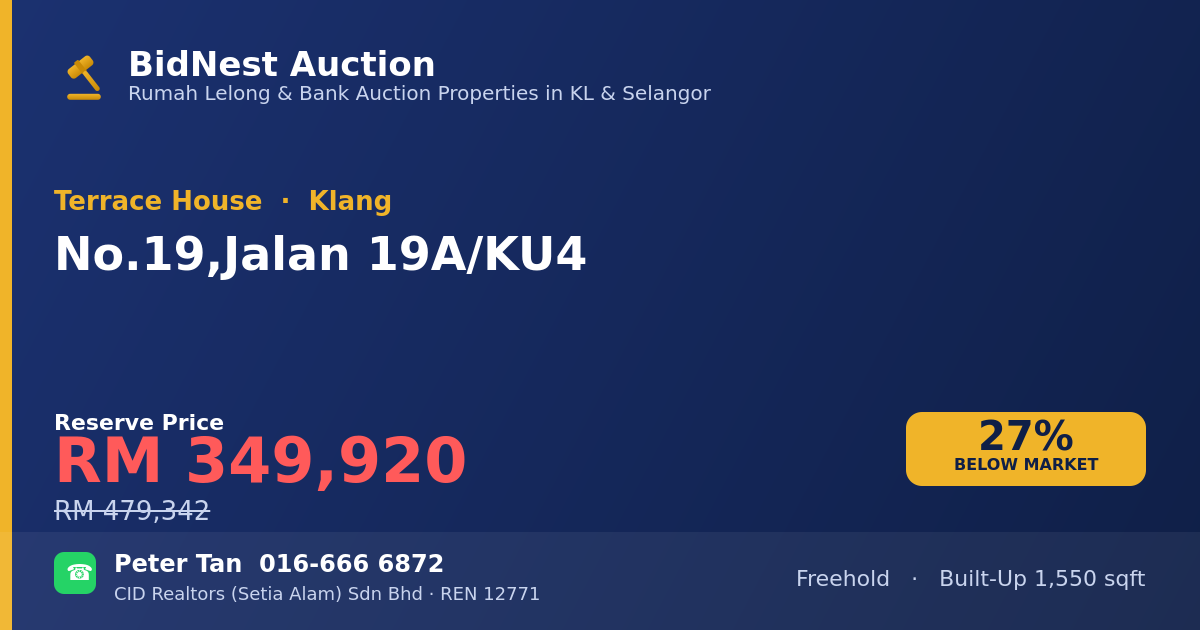 Terrace House · No. 19, Jalan 19A/KU4